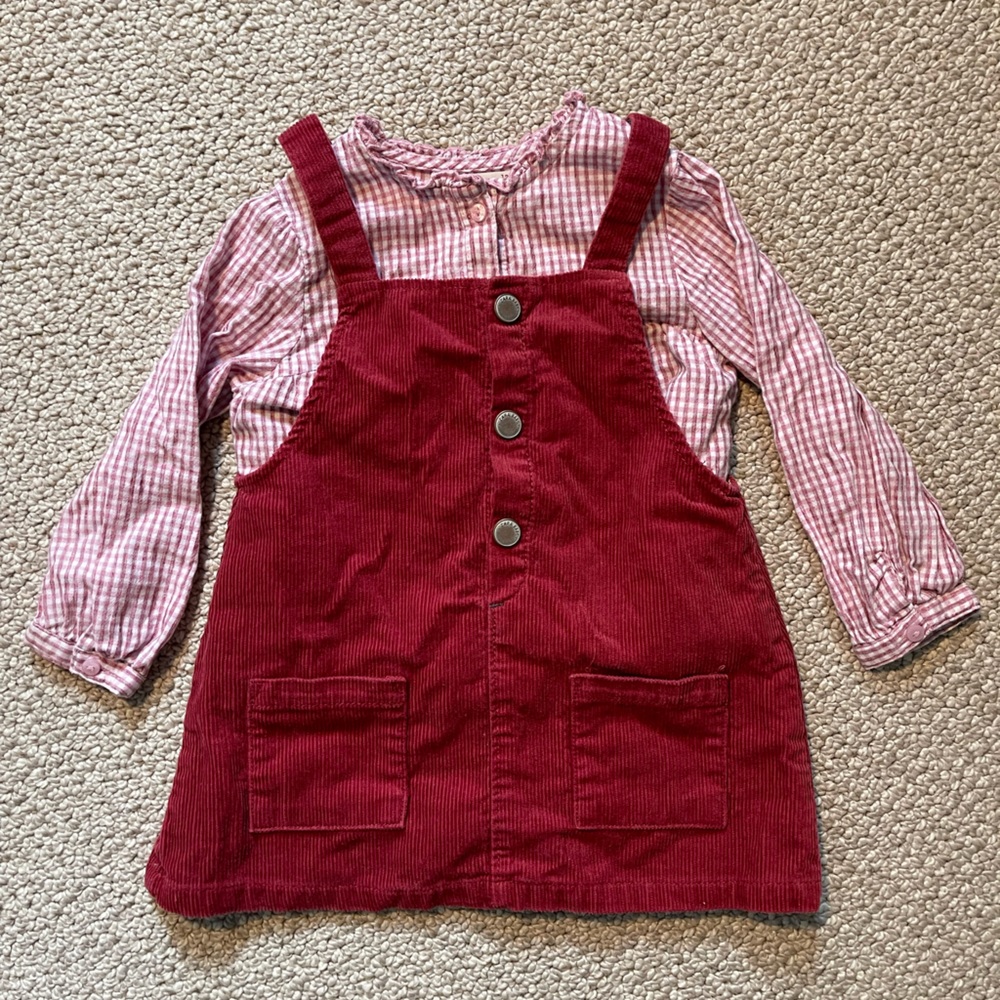 Zara pinafore outfit, size: 12/18 months